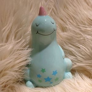 Blue Happy Dinosaur With Stars Statue Figure Decoration Children's Decor 7.5"